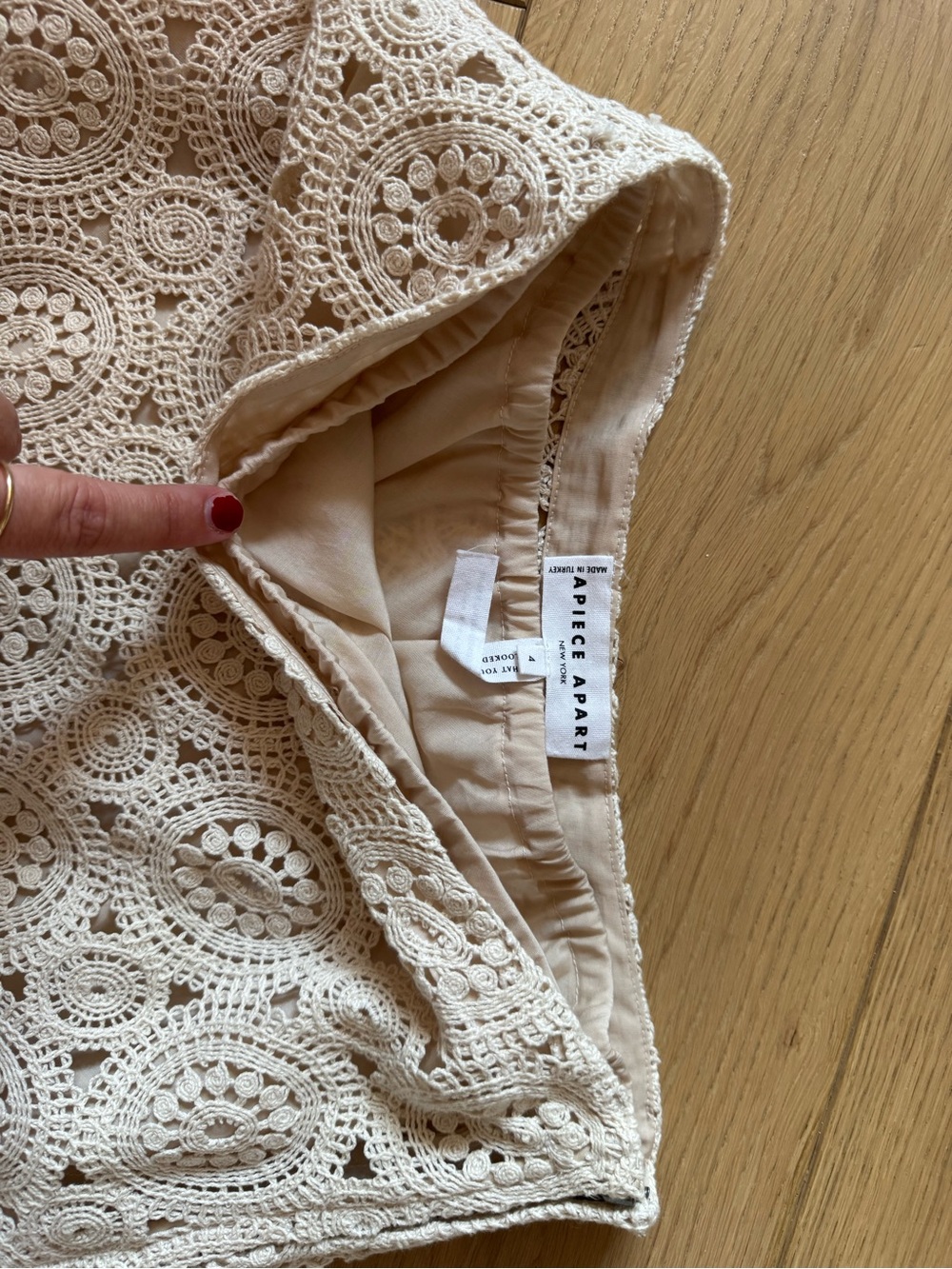 Apiece Apart Cream Crochet Midi Skirt - Picture 3 of 4